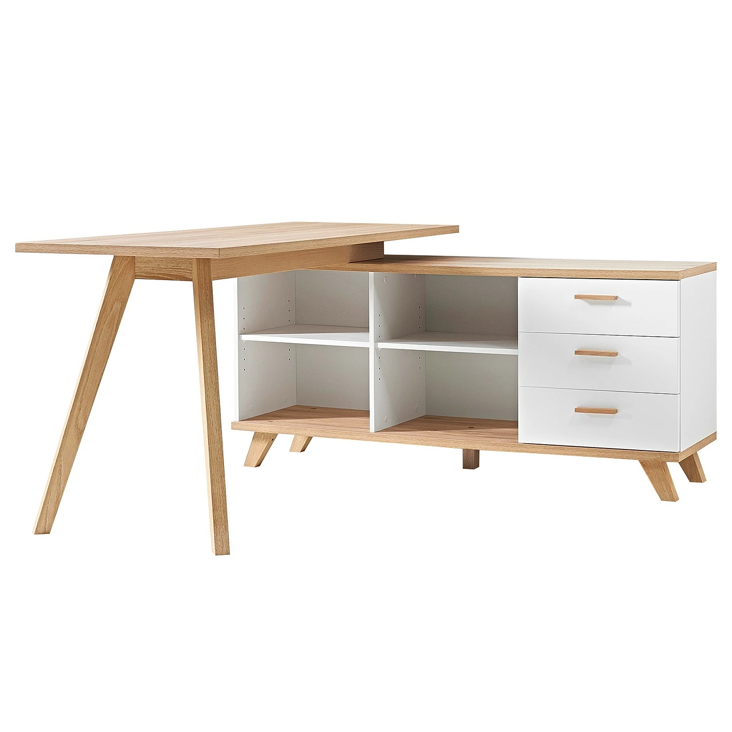 Germania Büroset Neston (5-teilig) - Weiß / Eiche Sanremo Dekor 8 Germania Büroset Neston (5-teilig) - Weiß / Eiche Sanremo Dekor – Bild 6