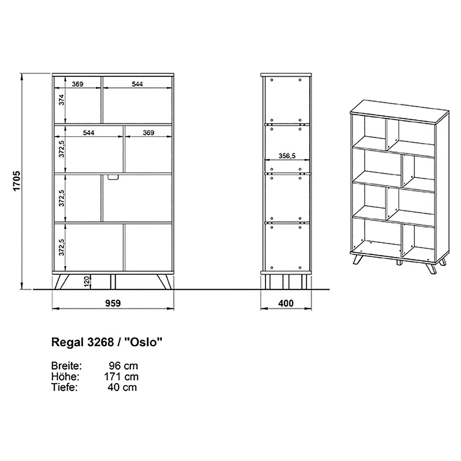 Germania Büroset Neston (5-teilig) - Weiß / Eiche Sanremo Dekor 17 Germania Büroset Neston (5-teilig) - Weiß / Eiche Sanremo Dekor – Bild 15