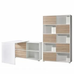 Germania Büroset Mingle I (2-teilig) - Weiß / Eiche Sonoma Dekor