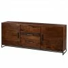 Ars manufacti Sideboard Woodson - Akazie massiv / Metall - Akazie Braun - Breite: 200 cm