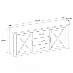 Trendteam Sideboard Georgia - Pinie Weiß Dekor 21 Trendteam Sideboard Georgia - Pinie Weiß Dekor -Möbel Verkäufe 2024 1000362847 220623 500 SKETCH DETAILS P000000001000362847 sketch