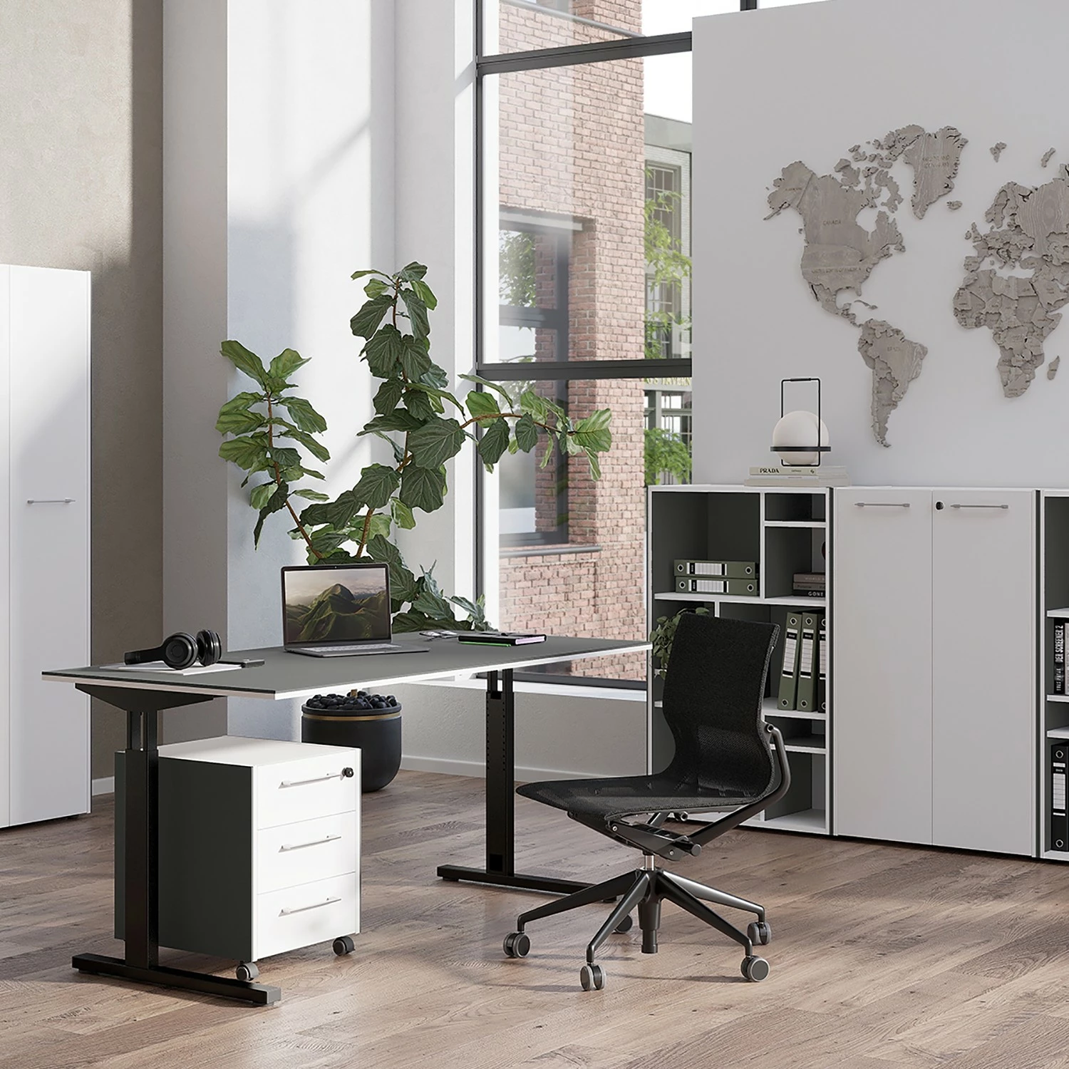 Germania Büroset GW-Pasadena IV - Graphit / Weiß 3 Germania Büroset GW-Pasadena IV - Graphit / Weiß