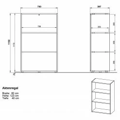 Germania Aktenregal GW-Pasadena - Graphit / Weiß - Höhe: 120 cm -Möbel Verkäufe 2024 1000363833 220722 500 SKETCH DETAILS P000000001000363833 sketch