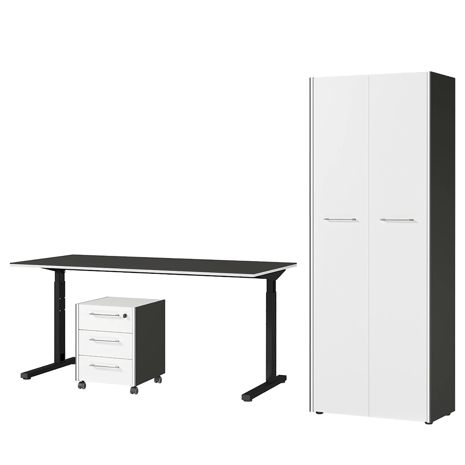 Germania Büroset GW-Pasadena V - Graphit / Weiß 4 Germania Büroset GW-Pasadena V - Graphit / Weiß – Bild 2