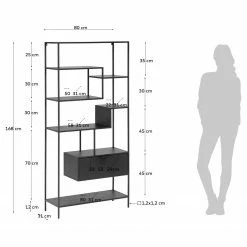 Loftscape Regal Blackrod - Metall - Schwarz -Möbel Verkäufe 2024 1000363964 220714 500 SKETCH DETAILS P000000001000363964 sketch