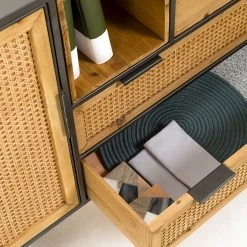 Red Living Sideboard Kisumu - Wiener Geflecht / Eisen - Braun / Schwarz -Möbel Verkäufe 2024 1000363968 220714 060 DETAILS P000000001000363968