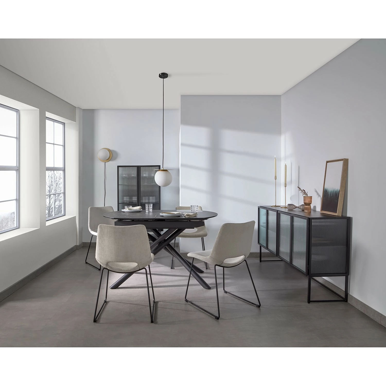 Loftscape Sideboard Tete - Glas / Metall - Schwarz 5 Loftscape Sideboard Tete - Glas / Metall - Schwarz – Bild 3