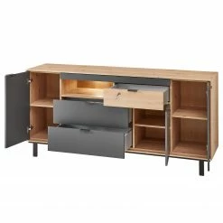 Fashion For Home Sideboard Leox - Inkl. Beleuchtung - Graphit / Eiche Artisan Dekor -Möbel Verkäufe 2024 1000364263 220719 040 DETAILS P000000001000364263