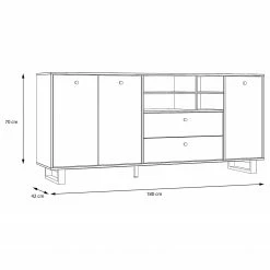 Red Living Sideboard Trylith I - Eiche Rustikal Dekor / Schwarz -Möbel Verkäufe 2024 1000364622 220719 500 SKETCH DETAILS P000000001000364622 sketch