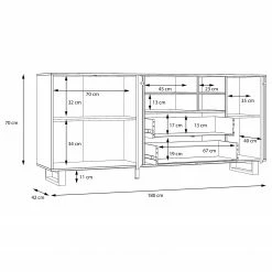 Red Living Sideboard Trylith I - Eiche Rustikal Dekor / Schwarz -Möbel Verkäufe 2024 1000364622 220719 501 SKETCH DETAILS P000000001000364622 sketch