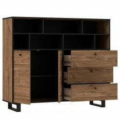 Red Living Sideboard Trylith II - Eiche Rustikal Dekor / Schwarz -Möbel Verkäufe 2024 1000364623 220719 040 DETAILS P000000001000364623