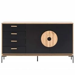 Schildmeyer Sideboard Looks - Schwarz / Eiche Dekor -Möbel Verkäufe 2024 1000366038 220809 030 DETAILS P000000001000366038