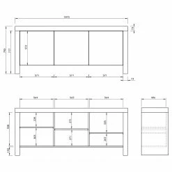 Temahome Sideboard Kobe II - Schwarz / Beton Dekor -Möbel Verkäufe 2024 1000366639 220906 501 SKETCH DETAILS P000000001000366639 sketch