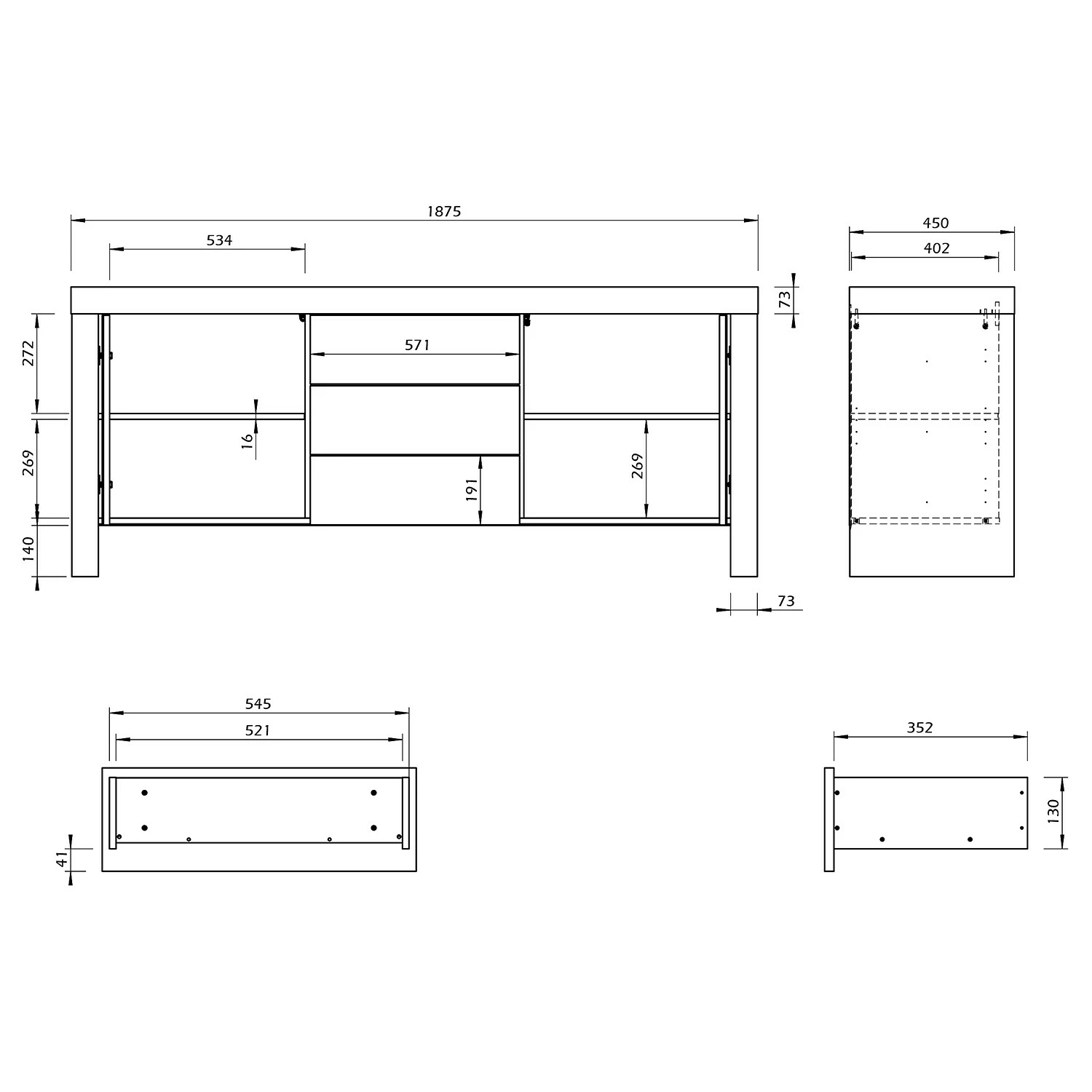 Temahome Sideboard Kobe I - Schwarz / Beton Dekor 13 Temahome Sideboard Kobe I - Schwarz / Beton Dekor – Bild 11