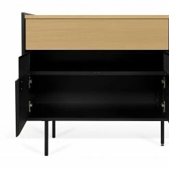 Temahome Sideboard Radio - Echtholzfurnier - Schwarz / Eiche -Möbel Verkäufe 2024 1000366695 220906 080 DETAILS P000000001000366695