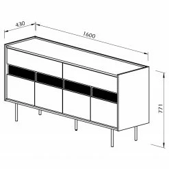 Temahome Sideboard Radio - Echtholzfurnier - Schwarz / Eiche -Möbel Verkäufe 2024 1000366695 220906 500 SKETCH DETAILS P000000001000366695 sketch