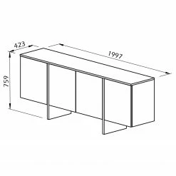 Temahome Sideboard Edge - Echtholzfurnier - / Weiß / Eiche -Möbel Verkäufe 2024 1000366714 220906 500 SKETCH DETAILS P000000001000366714 sketch
