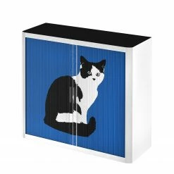 EasyOffice by Paperflow Rollladenschrank easyOffice Pop Art Cat - Weiß / Blau