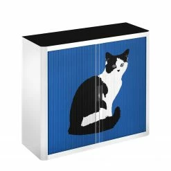 EasyOffice by Paperflow Rollladenschrank easyOffice Pop Art Cat - Weiß / Blau -Möbel Verkäufe 2024 aktenschrank easyoffice pop art cat weiss blau 1955706