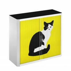 EasyOffice by Paperflow Rollladenschrank easyOffice Pop Art Cat - Weiß / Gelb -Möbel Verkäufe 2024 aktenschrank easyoffice pop art cat weiss gelb 1888018
