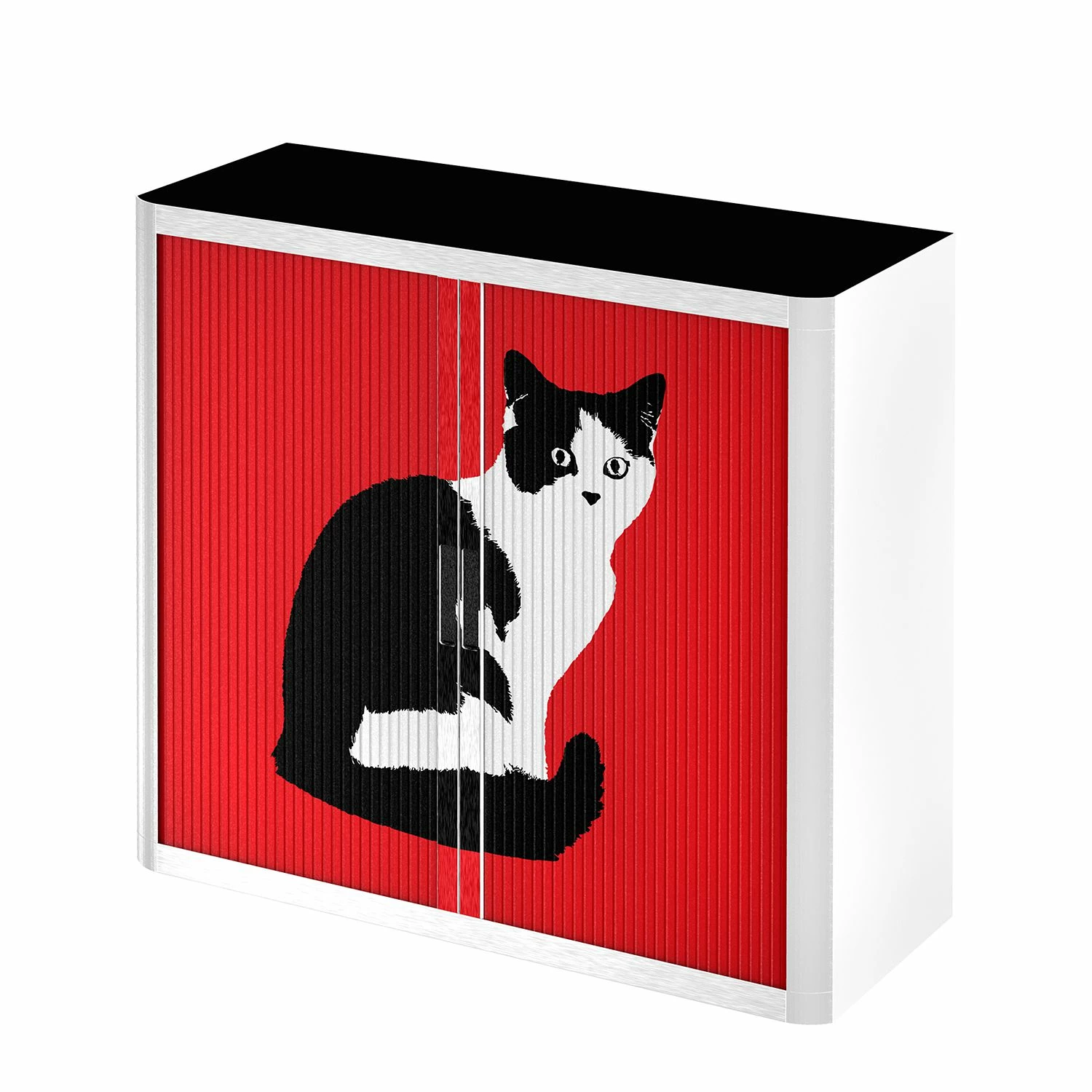 EasyOffice by Paperflow Rollladenschrank easyOffice Pop Art Cat - Weiß / Rot 3 EasyOffice by Paperflow Rollladenschrank easyOffice Pop Art Cat - Weiß / Rot