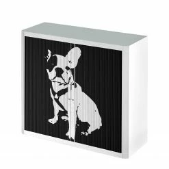 EasyOffice by Paperflow Rollladenschrank easyOffice Pop Art Dog - Weiß / Schwarz