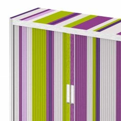 EasyOffice by Paperflow Rollladenschrank easyOffice Rayures - Lila / Weiß - Höhe: 104 cm -Möbel Verkäufe 2024 aktenschrank easyoffice rayures 104 cm 1891066