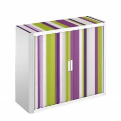 EasyOffice by Paperflow Rollladenschrank easyOffice Rayures - Lila / Weiß - Höhe: 104 cm -Möbel Verkäufe 2024 aktenschrank easyoffice rayures 104 cm 1891074
