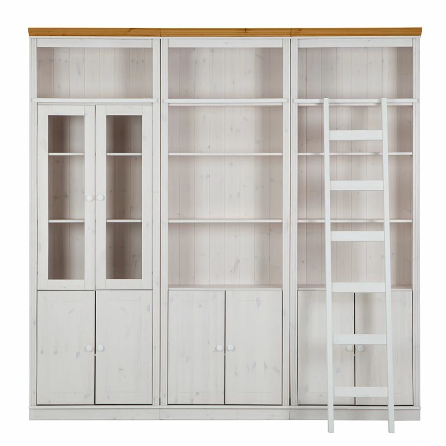 Maison Belfort Bücherwand Lillehammer V - Kiefer massiv - Kiefer Weiß / Kiefer Honig 5 Maison Belfort Bücherwand Lillehammer V - Kiefer massiv - Kiefer Weiß / Kiefer Honig – Bild 3