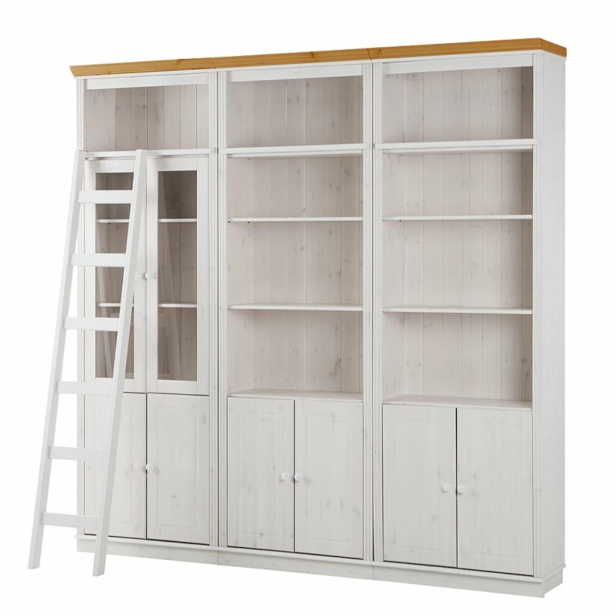 Maison Belfort Bücherwand Lillehammer V - Kiefer massiv - Kiefer Weiß / Kiefer Honig 4 Maison Belfort Bücherwand Lillehammer V - Kiefer massiv - Kiefer Weiß / Kiefer Honig – Bild 2