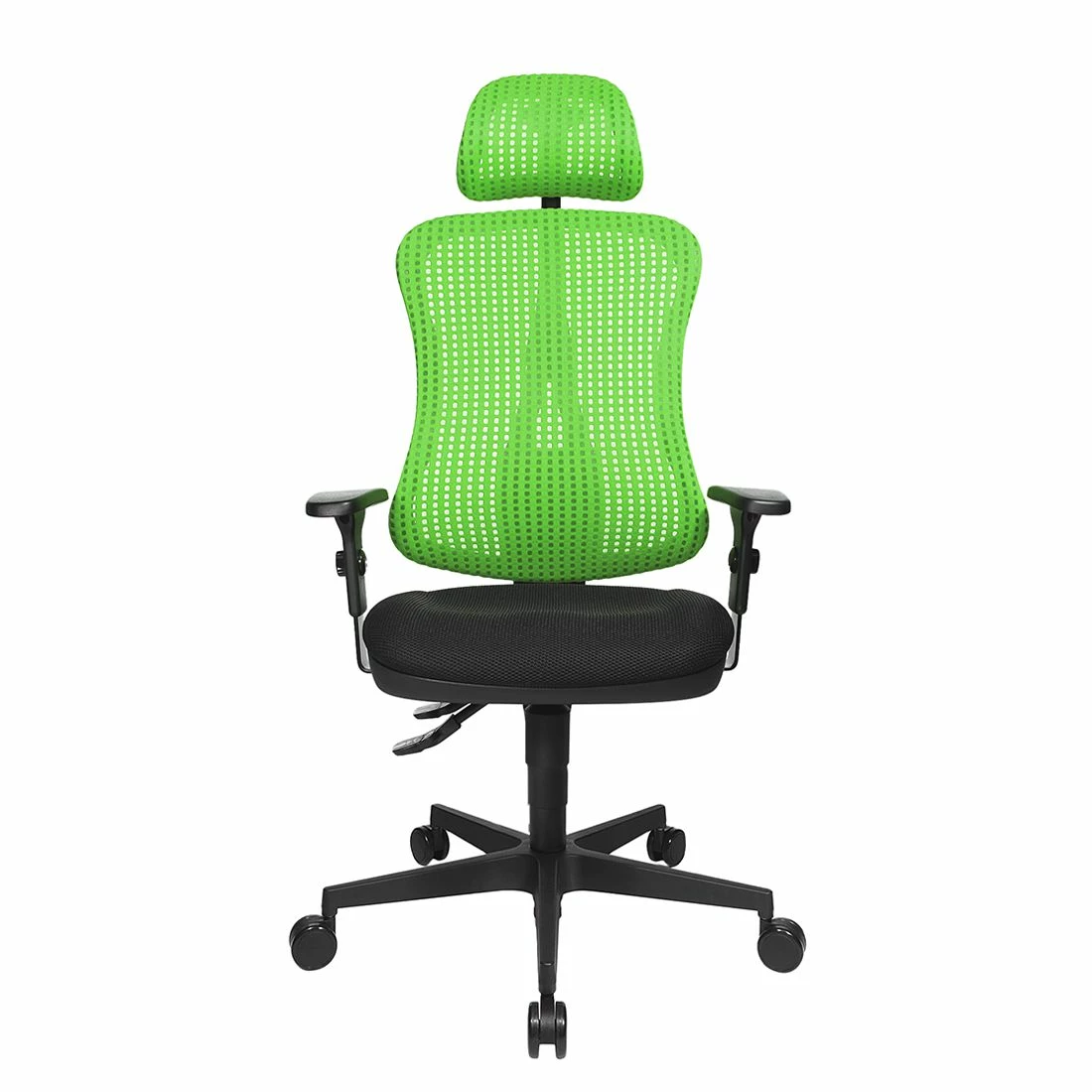 Topstar Bürodrehstuhl Head Point - Grün / Schwarz - Mit Kopfstütze - Höhenverstellbare Armlehnen 5 Topstar Bürodrehstuhl Head Point - Grün / Schwarz - Mit Kopfstütze - Höhenverstellbare Armlehnen – Bild 3