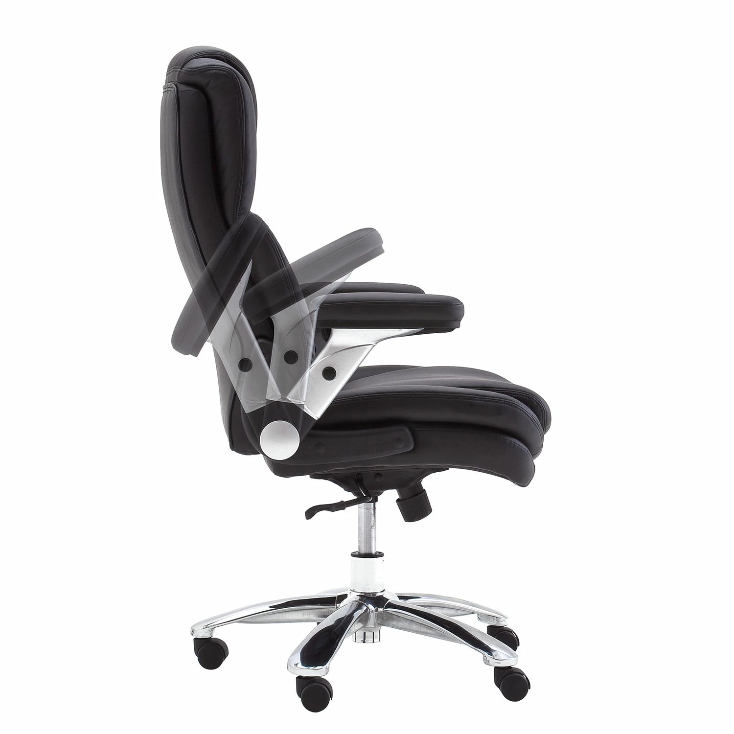 Fredriks Chefsessel Buda XXL - Kunstleder - Schwarz / Silber 9 Fredriks Chefsessel Buda XXL - Kunstleder - Schwarz / Silber – Bild 7