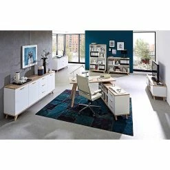 Germania Eckschreibtisch Neston - Matt Weiß / Eiche Sanremo Dekor -Möbel Verkäufe 2024 eckschreibtisch neston eiche sanremo dekor weiss 3954396