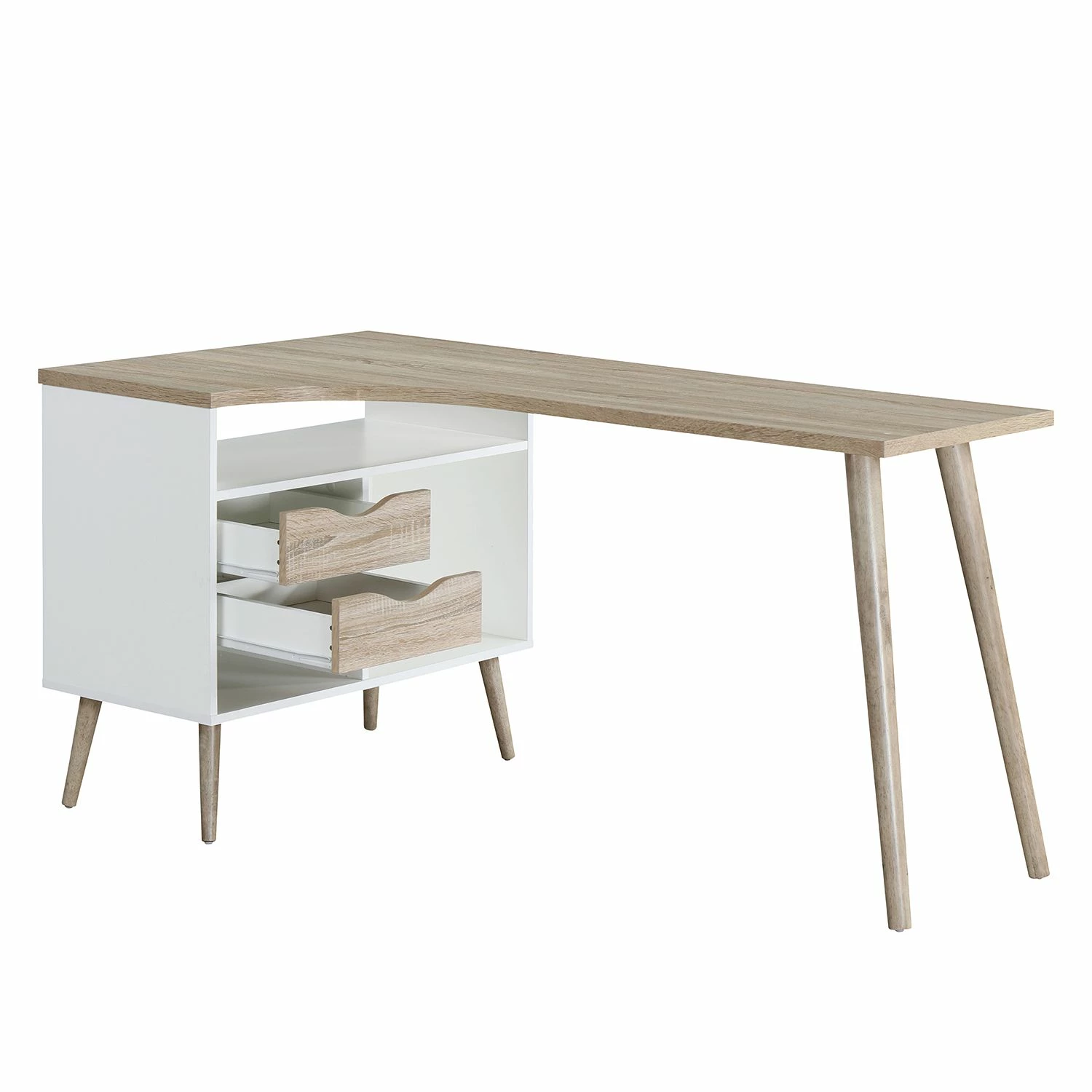 Mørteens Eckschreibtisch Sunndal - Eiche Dekor / Weiß 6 Mørteens Eckschreibtisch Sunndal - Eiche Dekor / Weiß – Bild 4