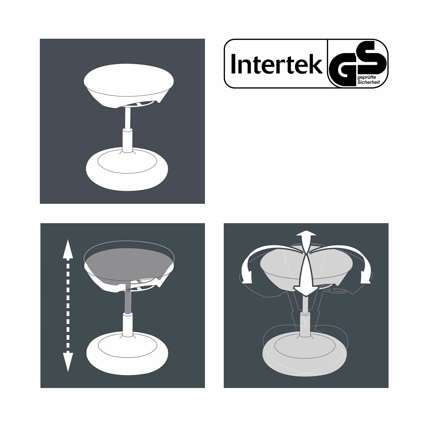 Topstar Fitness-Hocker Sitness Bob - Schwarz 6 Topstar Fitness-Hocker Sitness Bob - Schwarz – Bild 4