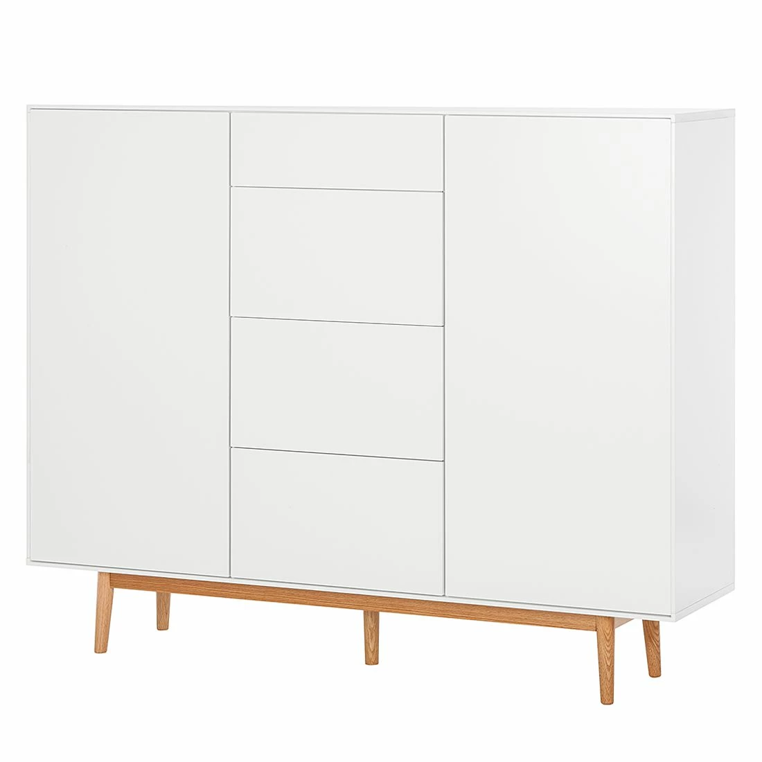 Mørteens Sideboard Lindholm IV - Weiß - Höhe: 128 cm 3 Mørteens Sideboard Lindholm IV - Weiß - Höhe: 128 cm
