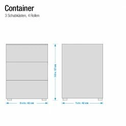 Fredriks Rollcontainer Paddington - Hochglanz Weiß -Möbel Verkäufe 2024 paddington rollcontainer hochglanz weiss lackiert mit 3 schubladen 1225042
