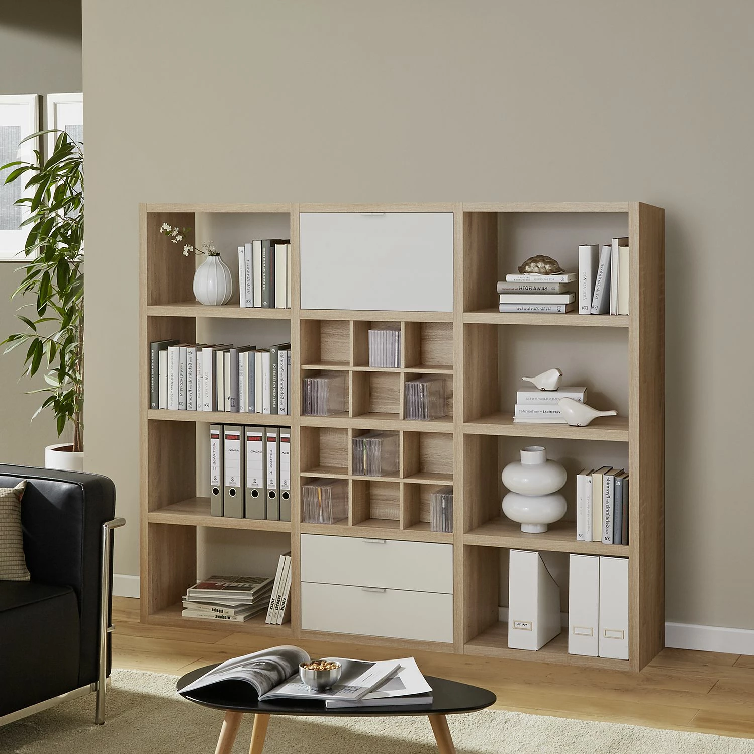 Fredriks Regal Concept V - Eiche Dekor / Weiß 4 Fredriks Regal Concept V - Eiche Dekor / Weiß – Bild 2