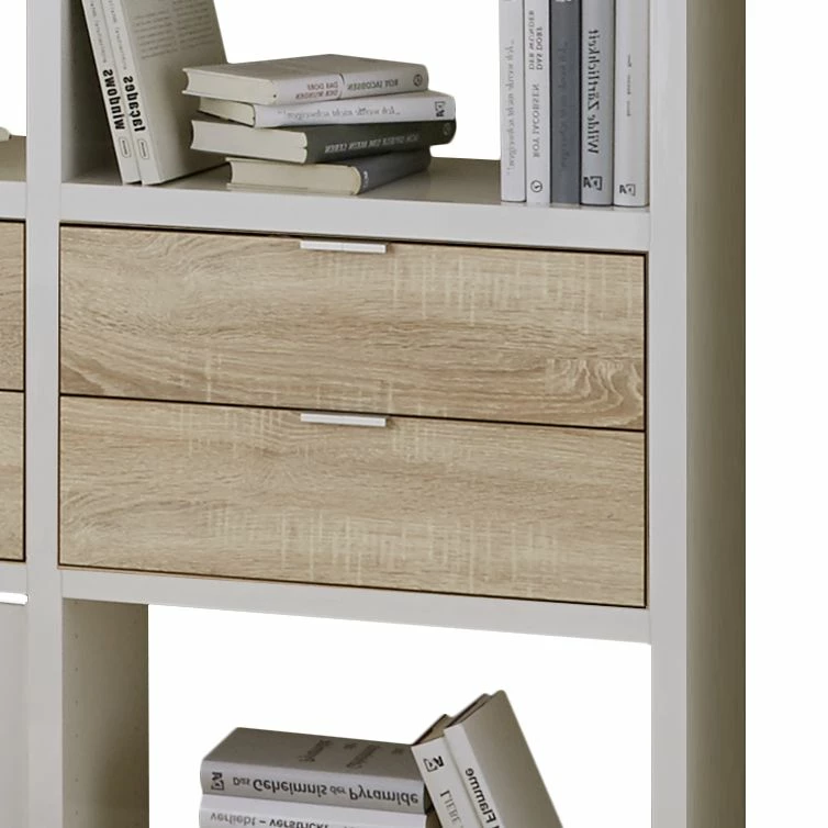 Fredriks Regal Concept VI - Hochglanz Weiß / Eiche Dekor 5 Fredriks Regal Concept VI - Hochglanz Weiß / Eiche Dekor – Bild 3