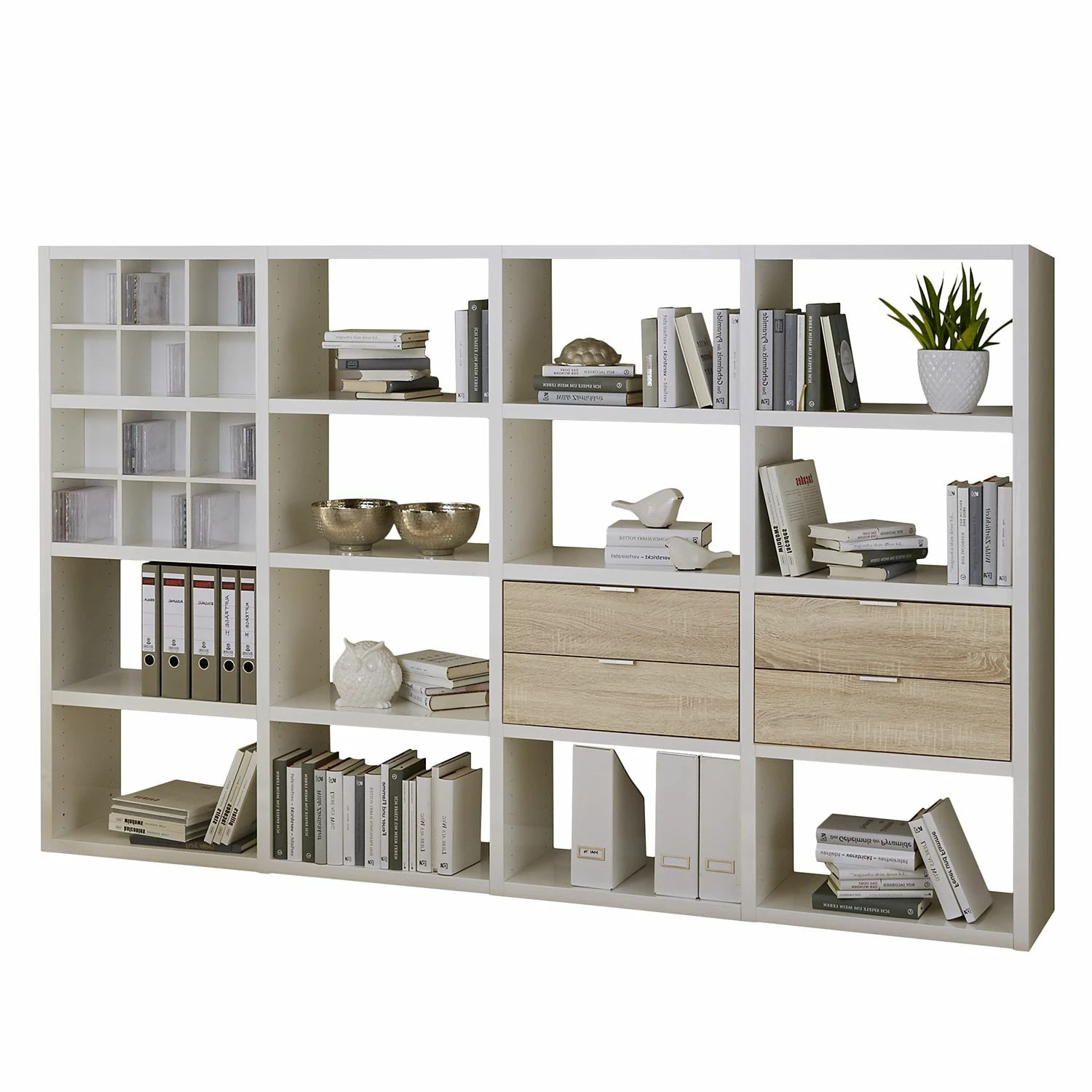 Fredriks Regal Concept VI - Hochglanz Weiß / Eiche Dekor 3 Fredriks Regal Concept VI - Hochglanz Weiß / Eiche Dekor