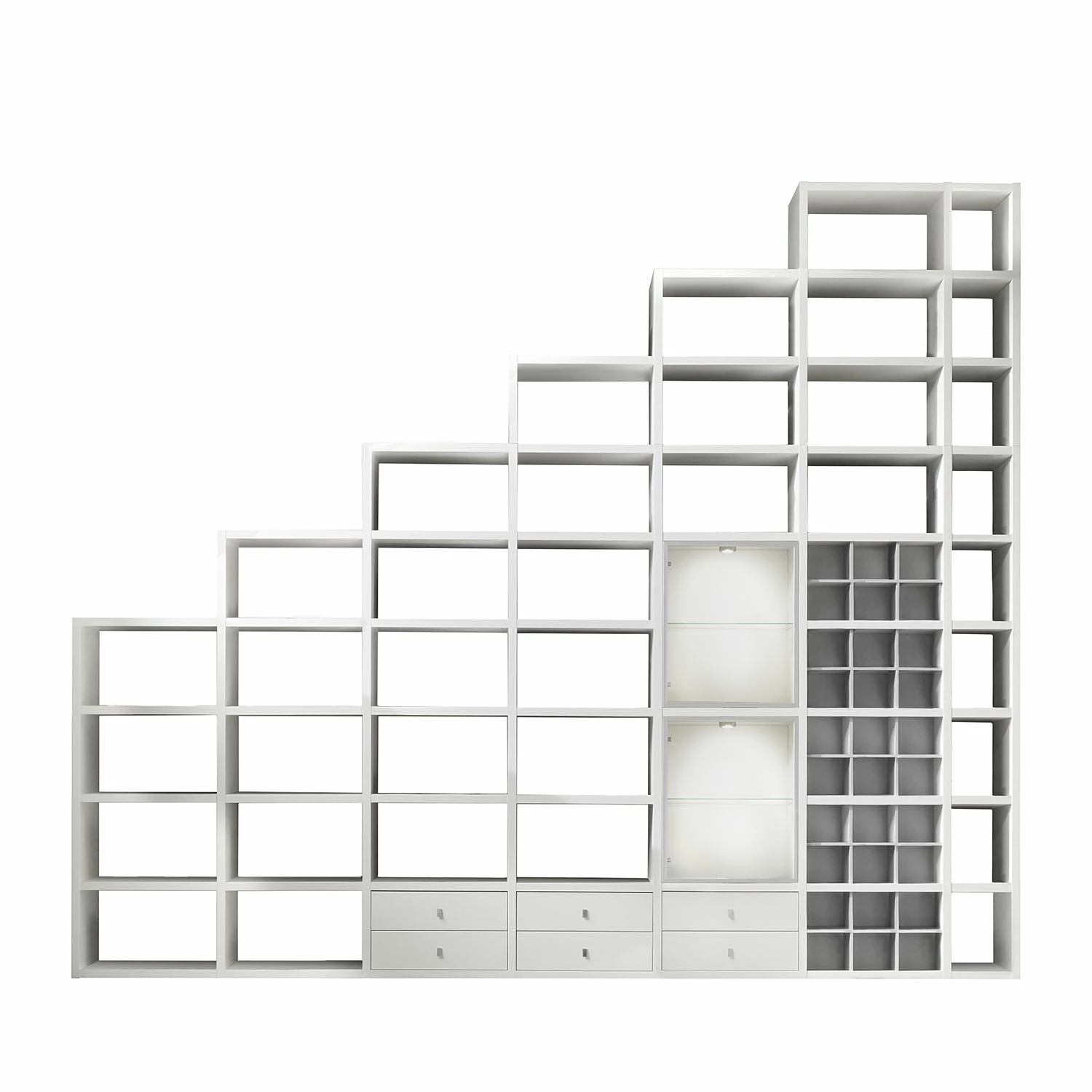 Fredriks Regal Concept XVI (inkl. Beleuchtung) - Hochglanz Weiß 3 Fredriks Regal Concept XVI (inkl. Beleuchtung) - Hochglanz Weiß