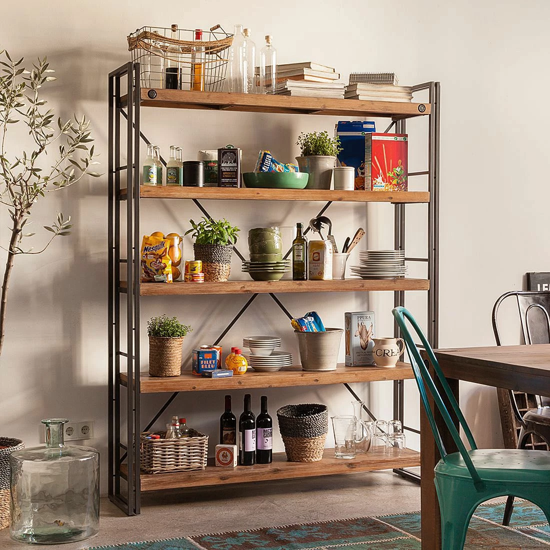 Ars manufacti Regal Manchester II - Akazie massiv / Metall - Akazie / Anthrazit 4 Ars manufacti Regal Manchester II - Akazie massiv / Metall - Akazie / Anthrazit – Bild 2