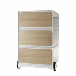 EasyOffice by Paperflow Rollcontainer easyBox I - Weiß / Buche