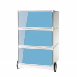 EasyOffice by Paperflow Rollcontainer easyBox I - Weiß / Hellblau