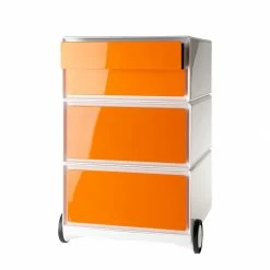 EasyOffice by Paperflow Rollcontainer easyBox II - Weiß / Orange