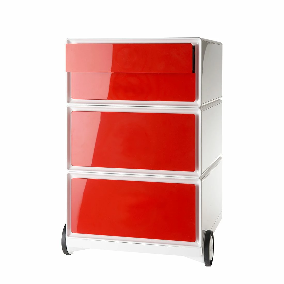 EasyOffice by Paperflow Rollcontainer easyBox II - Weiß / Rot 3 EasyOffice by Paperflow Rollcontainer easyBox II - Weiß / Rot