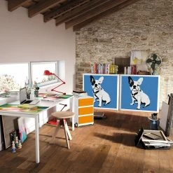 EasyOffice by Paperflow Rollladenschrank easyOffice Pop Art Dog - Weiß / Blau -Möbel Verkäufe 2024 rollladenschrank easyoffice pop art dog weiss blau 3512929