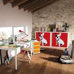 EasyOffice by Paperflow Rollladenschrank easyOffice Pop Art Dog - Weiß / Rot -Möbel Verkäufe 2024 rollladenschrank easyoffice pop art dog weiss rot 3512917