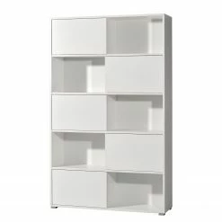 Schiebetürenregal Mingle I - Weiß / Eiche Sonoma Dekor -Möbel Verkäufe 2024 schiebetuerenregal mingle i weiss eiche sonoma dekor 5029104