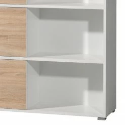 Schiebetürenregal Mingle I - Weiß / Eiche Sonoma Dekor -Möbel Verkäufe 2024 schiebetuerenregal mingle i weiss eiche sonoma dekor 5029160